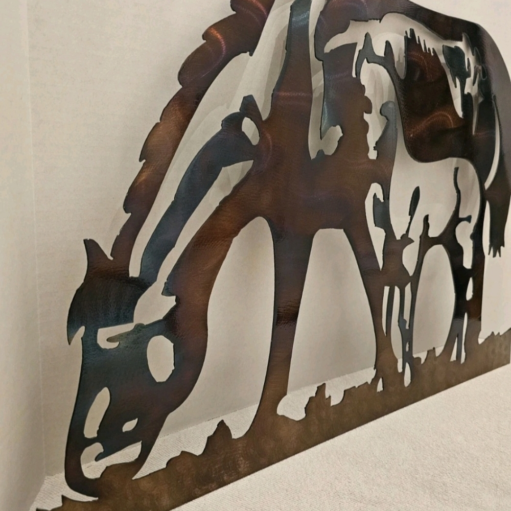 Horse With Colt - Metal Wall Art - Steel 24" wide x 18" tall Handmade - Picture 6 of 6
